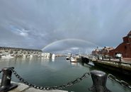 Double rainbow over Boston Harbor
