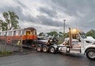 Old Orange Lne car leaves Wellington