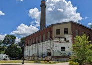 Old power plant at former paper mill