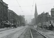 Street car tracks in old Boston