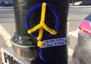Martin Richard peace symbol in the South End