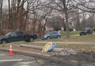 Downed pole in Jamaica Plain