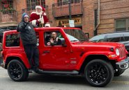 Santa in his Jeep