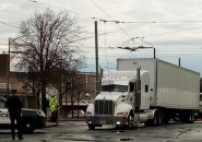 Stuck truck in Watertown