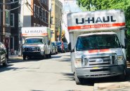 U-Haul trucks on Allston Street