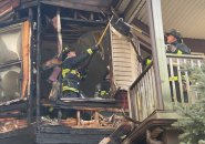 Firefighters on second floor of Wayland Street house