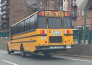 School bus narrowly avoids a storrowing