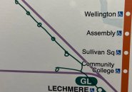 Handmade Green Line Extension on a T map