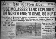 Newspaper headline reporting the Molasses Flood