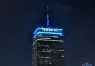 Bluish top to the Prudential building