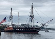 USS Constitution escorted out of dock