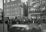 Demonstrators outside BRA office in the South End in 1968