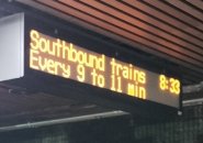 Vague MBTA sign says trains run every 9 to 11 minutes