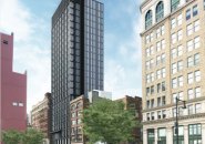 Rendering of proposed 22-story condo builidng on Kneeland Street in Chinatown