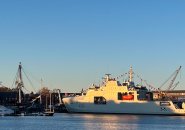 HMCS William Hall docked next to the USS Constitution