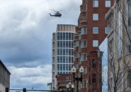 Federal radiation-monitoring helicopter over Back Bay