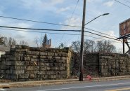 Remains of bridge support across Spring Street