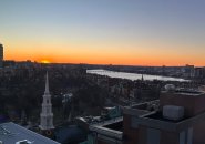 Sunset over Boston Common and Charles River