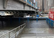 Flooding along Fort Point Channel