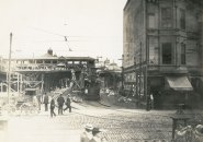 Trolley station in old Boston