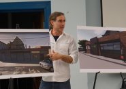 Before and after images of Roslindale pot-shop proposal