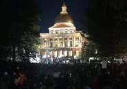 Mueller protest in front of the State House in Boston